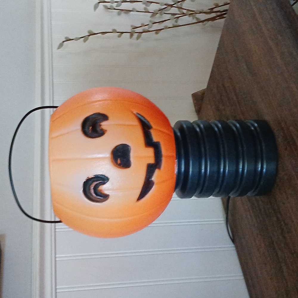 Vintage Halloween Blow Mold Jack O Lantern Light Up Lamp Blinky Product USA